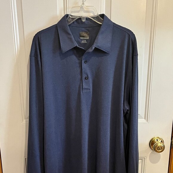 Greg Norman Long Sleeve Golf Polo. Men's Size XL Blue 3 button collared - Picture 1 of 11